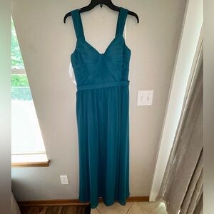 Azazie peacock colored custom size Evie bridesmaid / formal dress NWT
